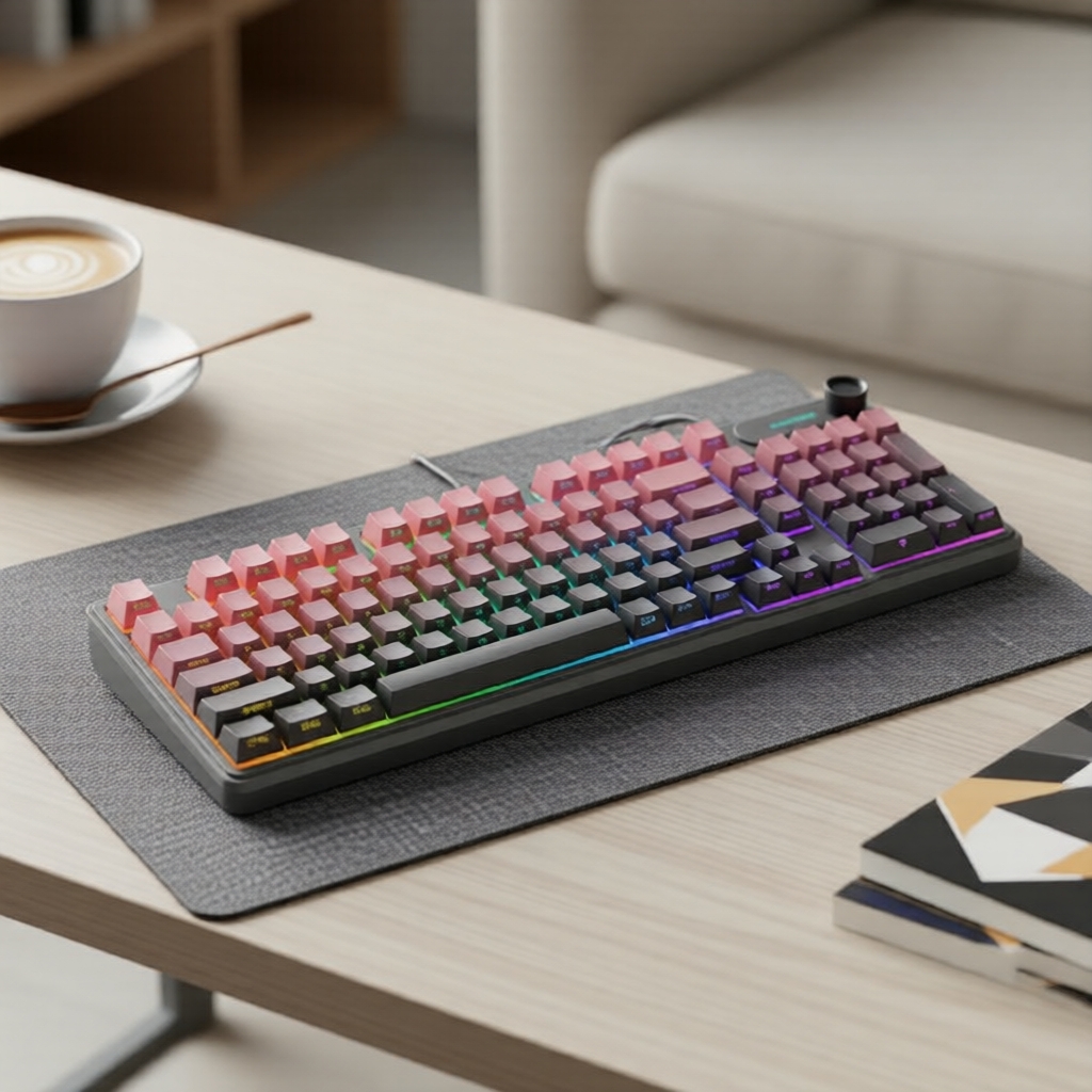 Bàn phím màng USB có dây EWEADN V102 RGB – chống bóng ma, phù hợp văn phòng và chơi game