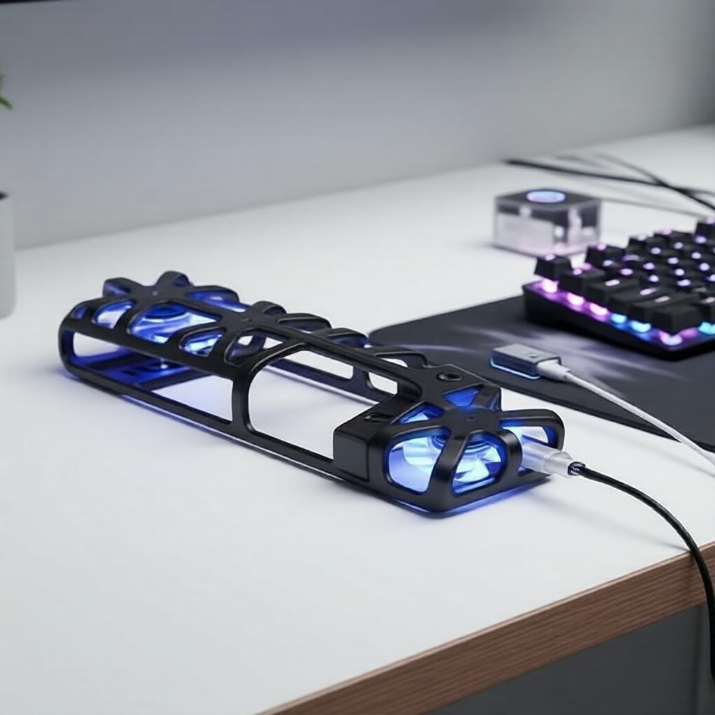 PS5 Slim Disc & Digital - Quạt yên tĩnh có đèn LED, phụ kiện làm mát cho PS5