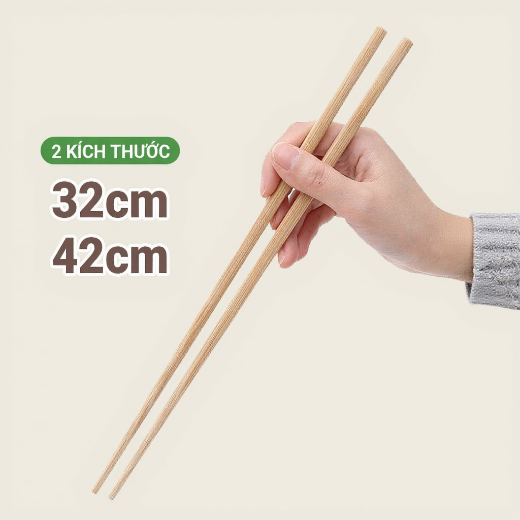 Đũa tre dài BAMBOOO ECO chuyên xào nấu kháng khuẩn, an toàn