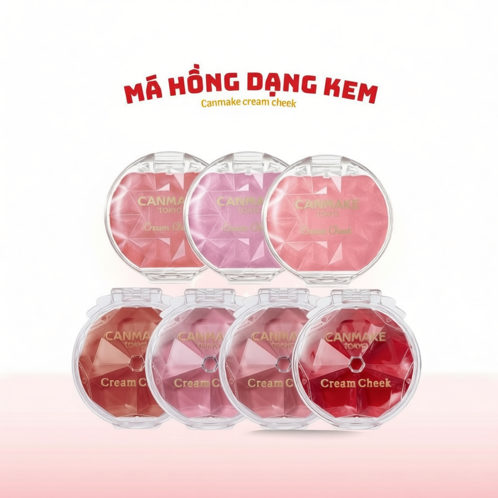 NEW CL01,23,P06  Má Hồng Dạng Kem Canmake Cream Cheek 14 Lựa Chọn 2 Màu Mới (Hàng Chính Hãng)