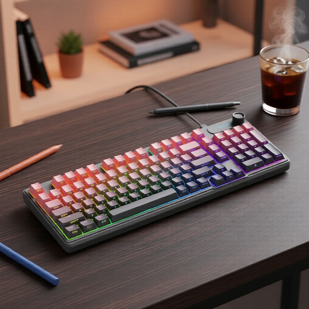Bàn phím chơi game EWEADN V102: Đèn nền RGB, Có dây USB, Phím màng, Chống bóng ma
