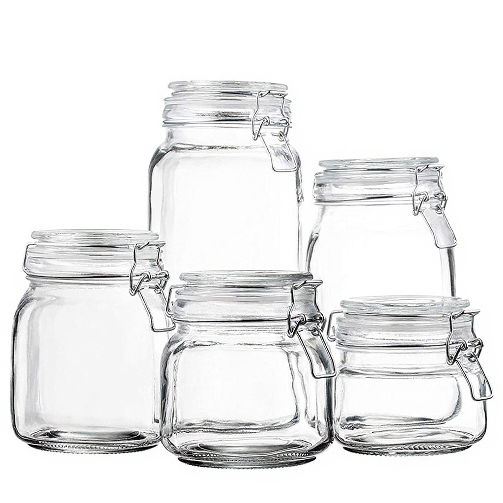Hũ thủy tinh Nắp Cài 500ml, 750ml, 1 Lít Dáng Vuông Tròn