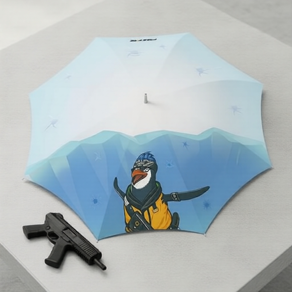 Dù cầm tay chống gió Free Fire Mr. Waggor Blue