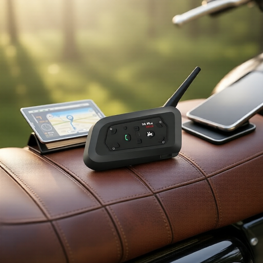 Mũ bảo hiểm xe máy V6 Pro Intercom 1200m Bluetooth 2 kênh IPX7 Chống ồn