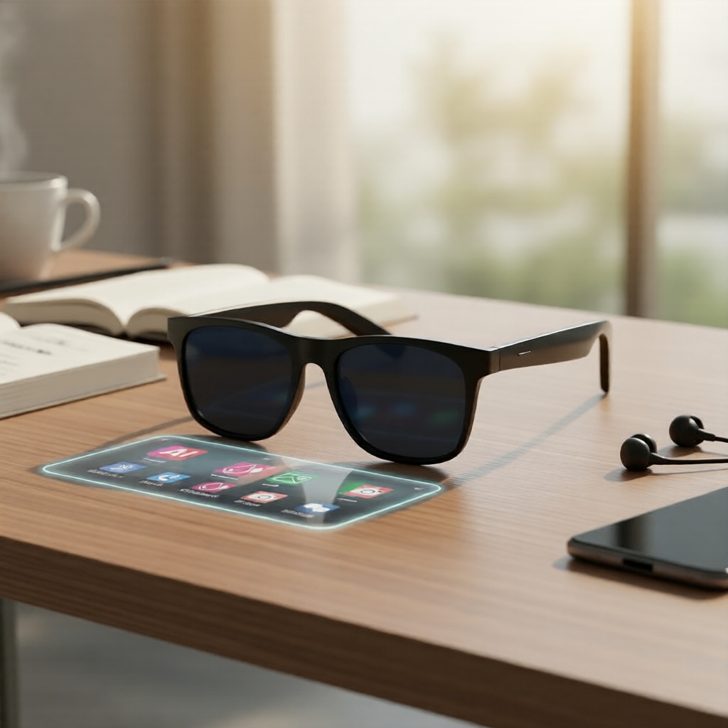 Kính thông minh AI trợ lý giọng nói, chụp ảnh & ghi âm 8K, điều khiển từ xa, nghe nhạc Bluetooth khô