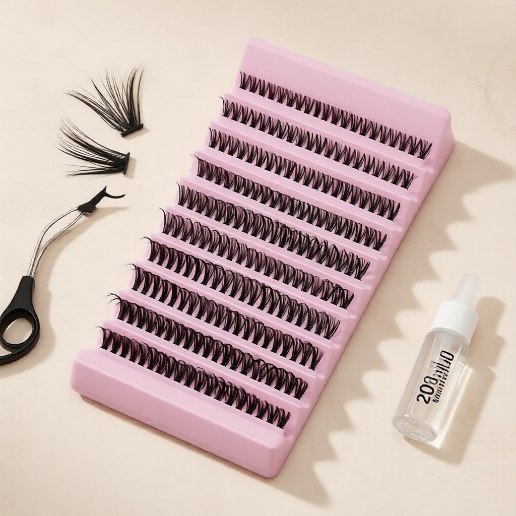 Cụm mi giả D Curl mềm mại 200 cụm, dùng cho nối mi DIY