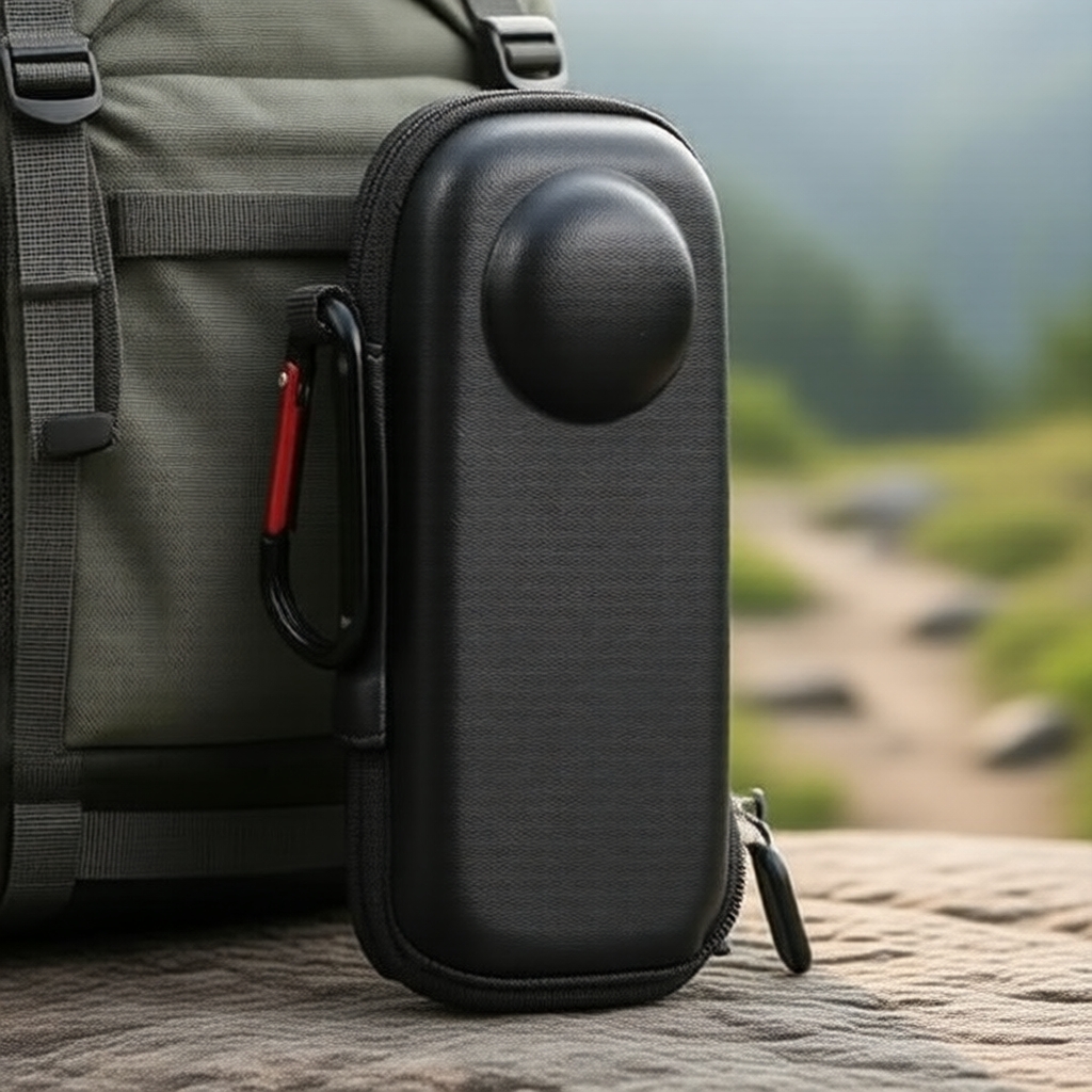 Miếng dán màn hình & Túi đựng cho Insta360 X5 – Hộp đựng có móc carabiner, phụ kiện di động cho Inst