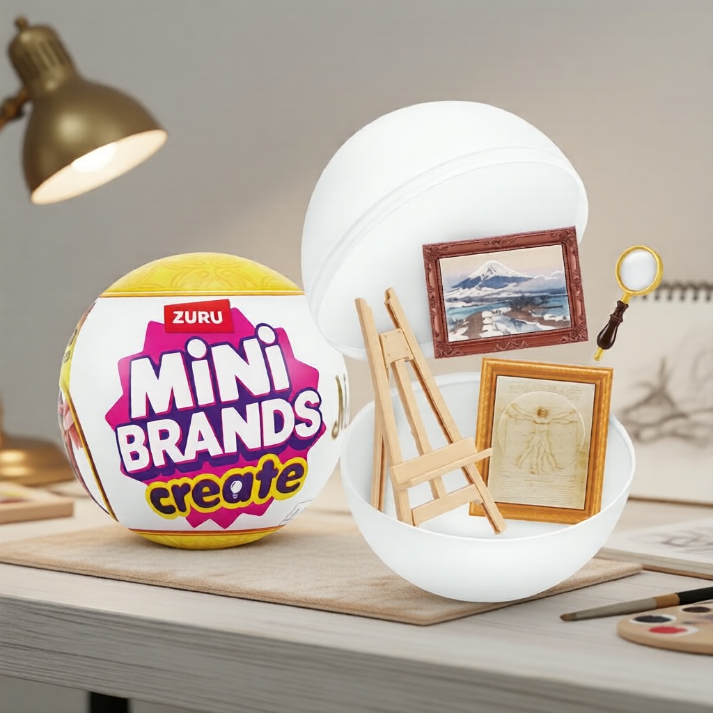 ZURU Mini Brands Masterpieces Series 1 Resin DIY Capsules, bộ sưu tập thu nhỏ 8+ | Thú nhồi bông bán