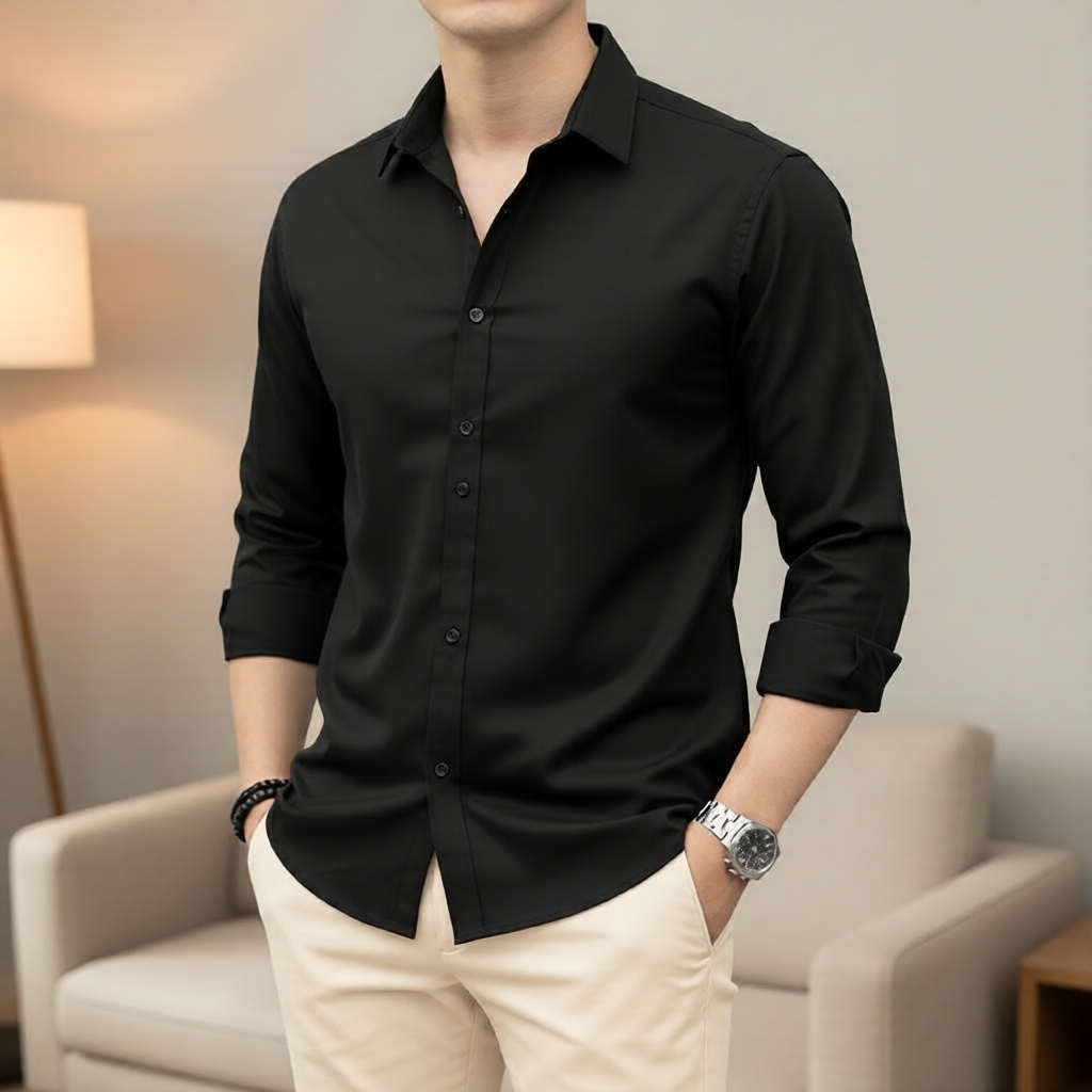 Áo sơ mi nam cài nút trang nhã Lovito LNE114085 cho mọi mùa