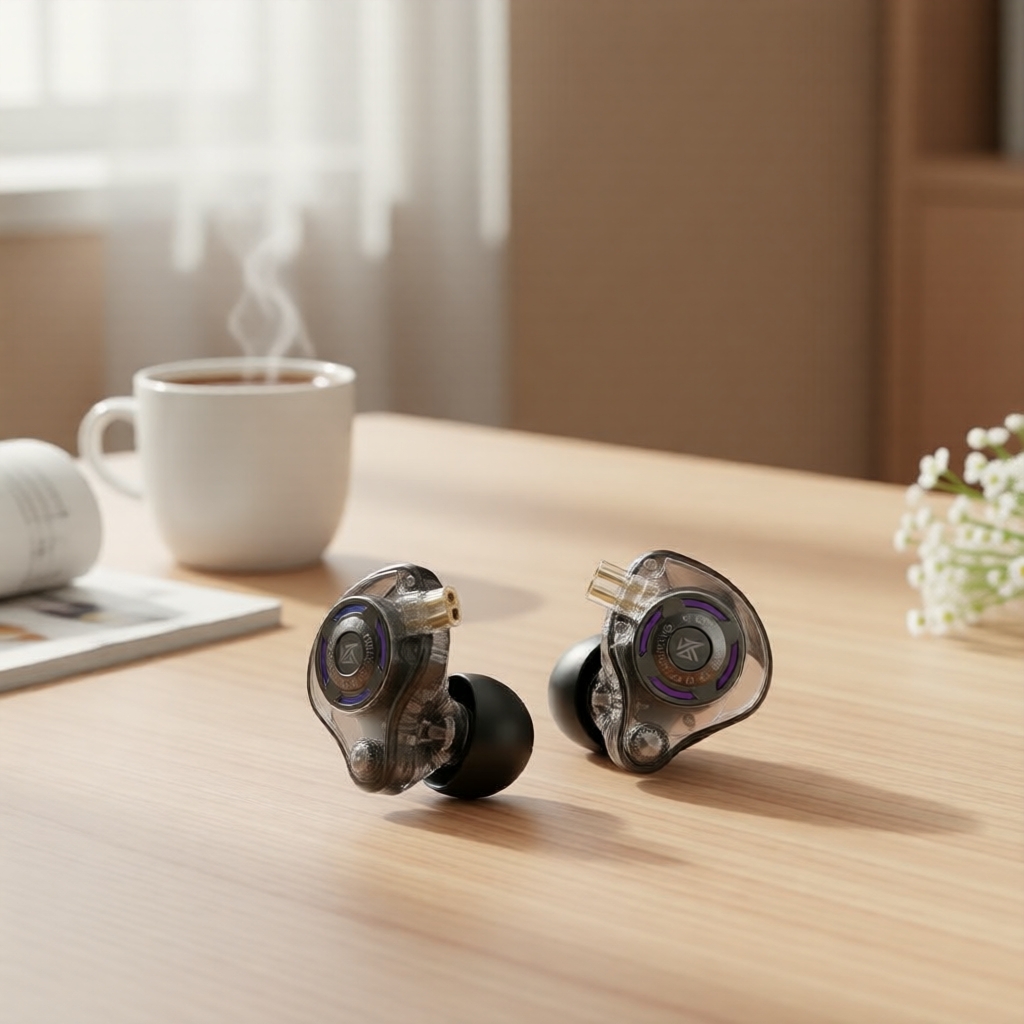 Tai nghe nhét tai KZ Gale cho HiFi Gaming, micro kép, mic tháo rời & cáp mạ bạc