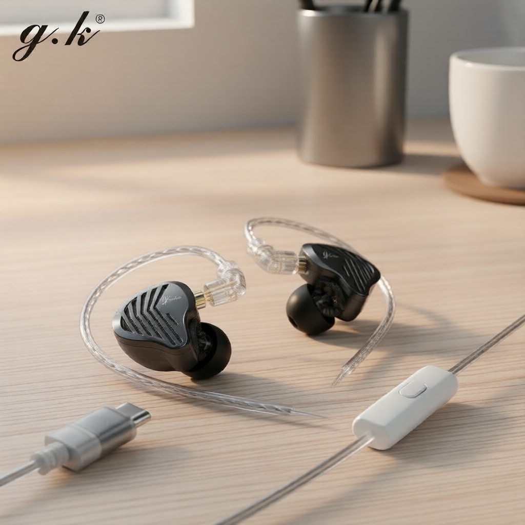 Tai nghe GK KUNTEN Driver Động - Bass Sâu HIFI, Thiết Kế Thể Thao Kim Loại, Dây Tháo Rời, Cổng Gamin