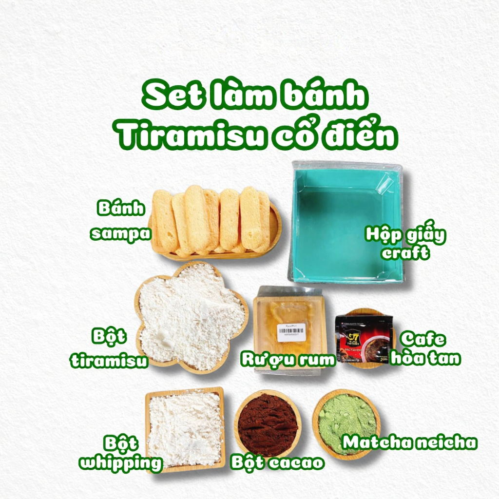Set Làm Bánh Tiramisu 6SFOOD Nhiều Hương Vị [KÈM HỘP ĐỰNG]