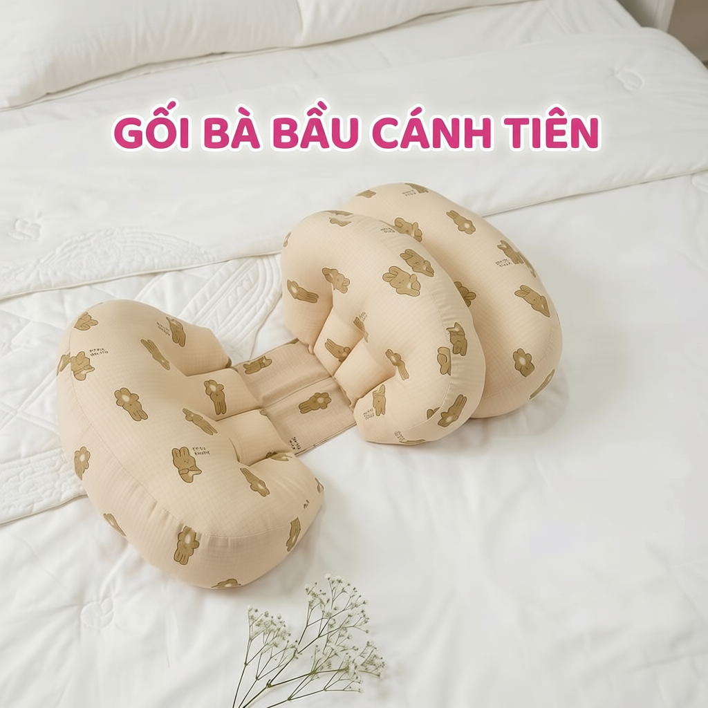 Gối Bà Bầu Cánh Tiên Hahuma – Nâng Đỡ Bụng, Tựa Lưng Êm Ái, Ngủ Ngon