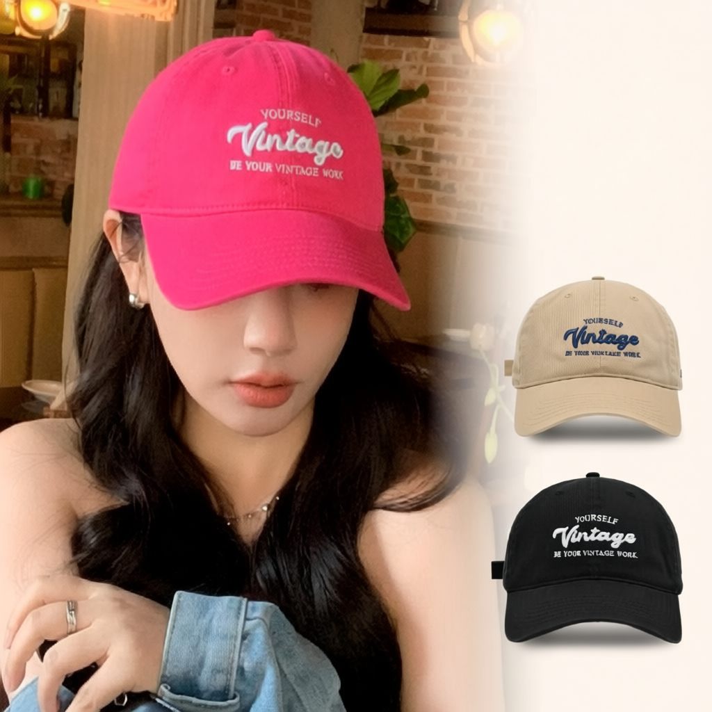 Mũ Lưỡi Trai Vintage Jussy Official Chất Vải Kaki Cotton Thoáng Mát Form Mềm Phong Cách Hàn Quốc