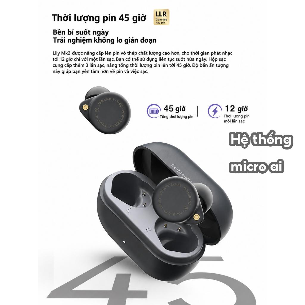 Tai nghe TWS Bluetooth Roseselsa Ceramics MK2 nghe nhạc, chơi game độ trễ thấp | QMTECH STORE
