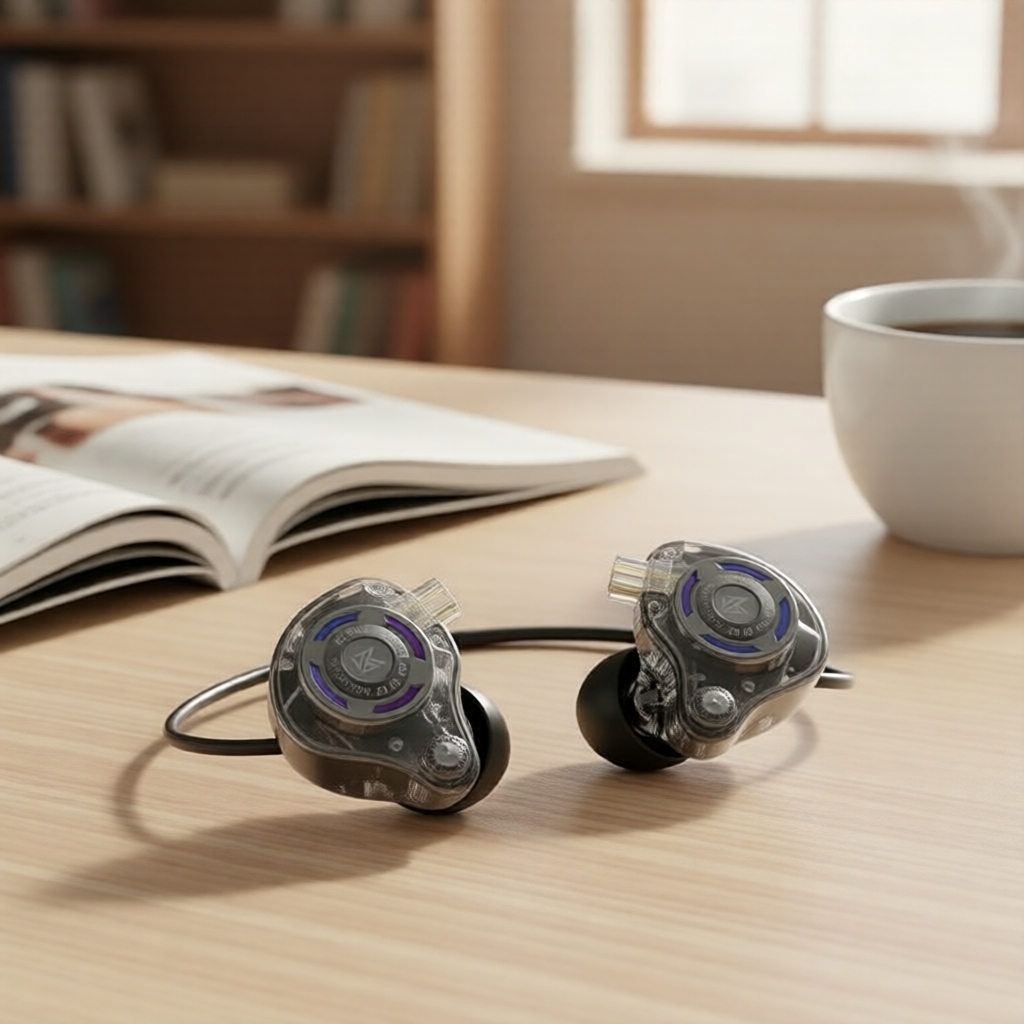 Tai nghe chơi game có dây KZ Gale, tai nghe nhét tai IEM với cáp mạ bạc tháo rời & 2 micro