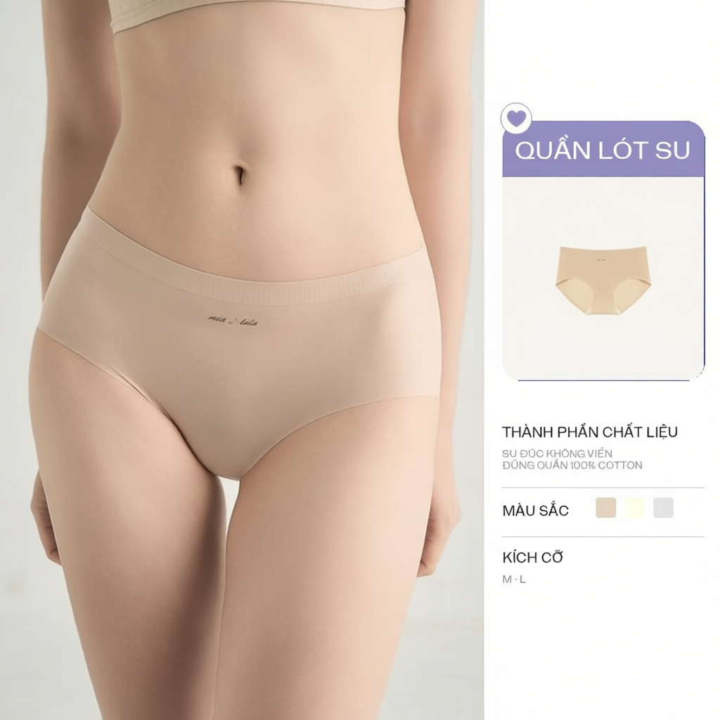 Combo 3 Quần lót nữ MIALALA chất liệu su đúc mềm mịn, thoáng mát
