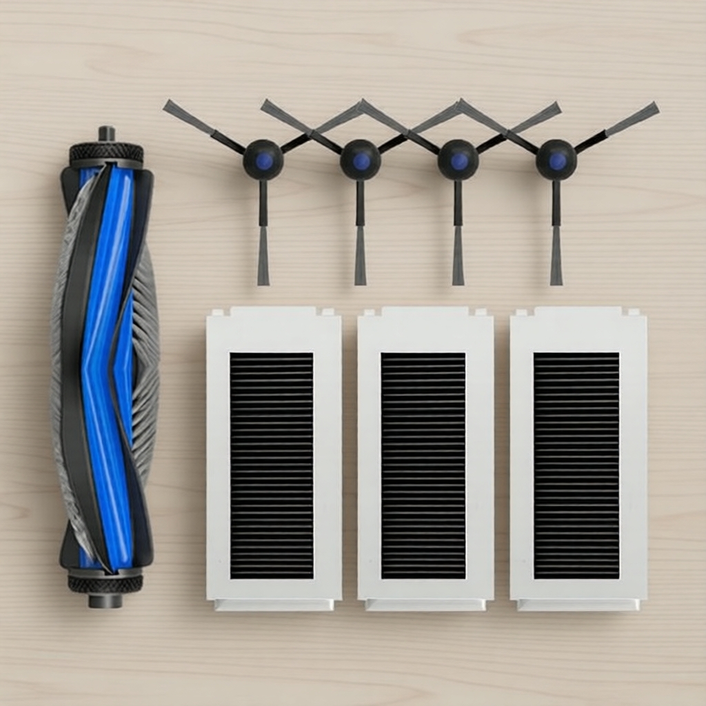 Chổi chính, Chổi bên, Lọc HEPA, Túi đựng bụi & Bộ khăn lau cho Ecovacs Deebot N30/N30 Pro Omni