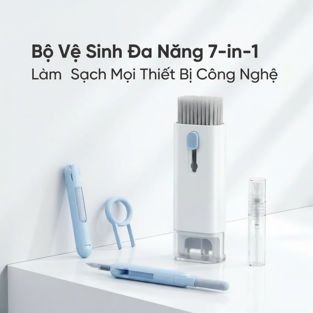 Bộ Dụng Cụ Vệ Sinh Laptop, Bàn Phím, Tai Nghe Đa Năng 7in1