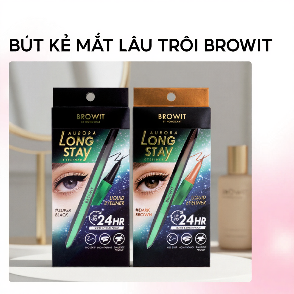 [Choice] Bút Kẻ Mắt Lâu Trôi Browit By Nong Chat Uk-Mart-109 Không Thấm Nước, 15g