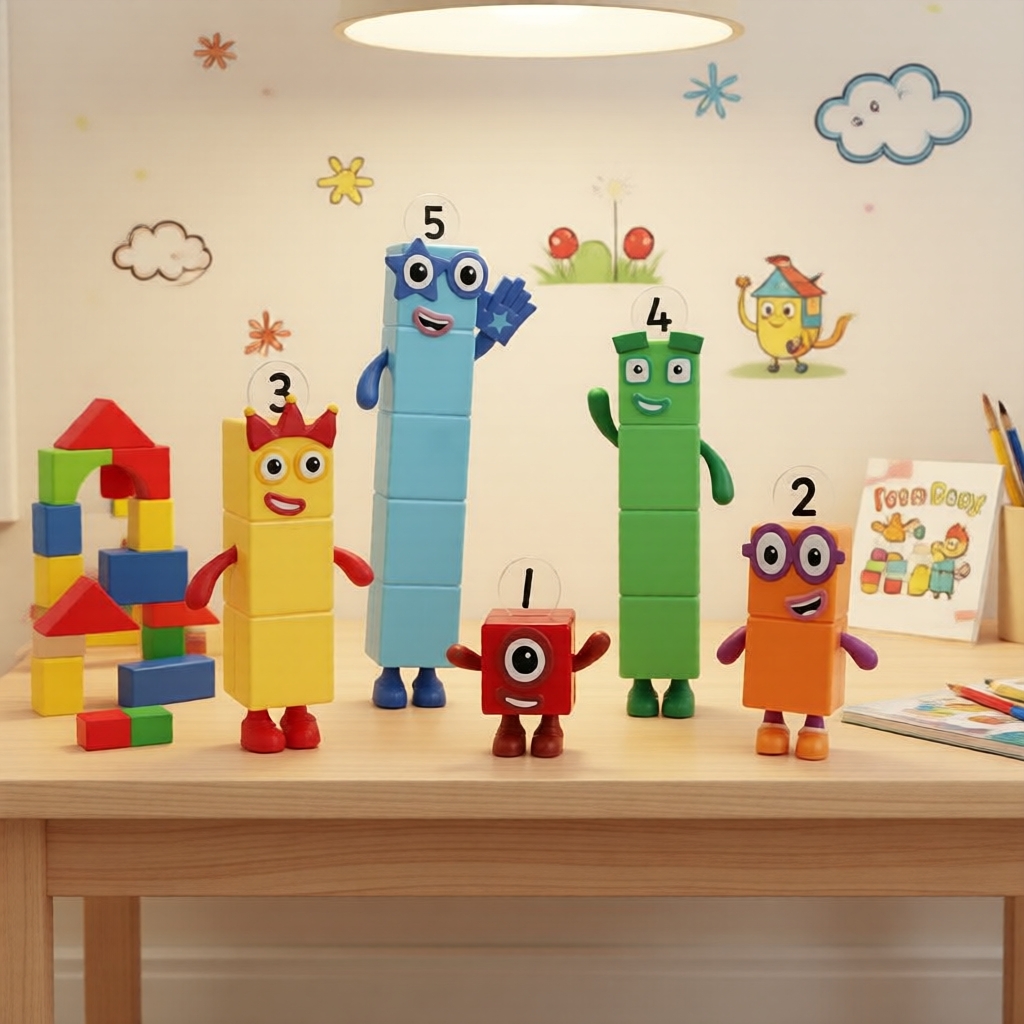 Bộ đồ chơi lắp ráp 5 số Numberblocks 6-22cm, hình nhân vật toán học & sáng tạo cho trẻ em