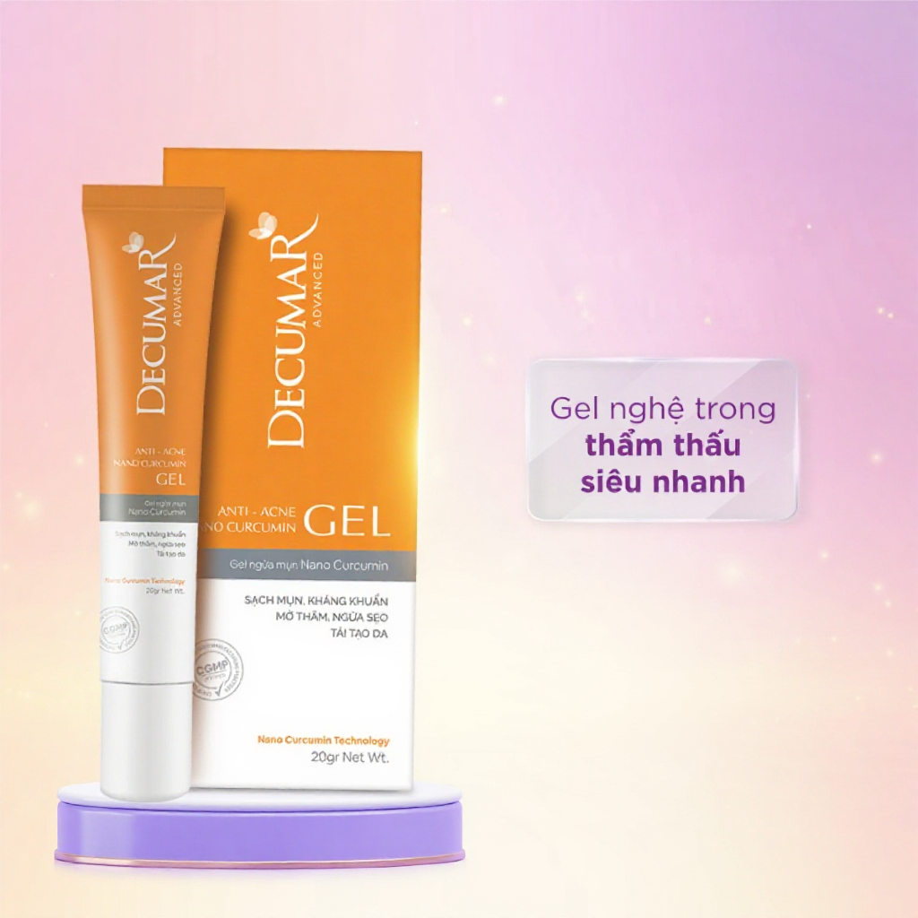 Gel chấm mụn, mờ thâm sẹo Decumar Advanced nghệ vàng, kiểm soát bã nhờn, tái tạo da