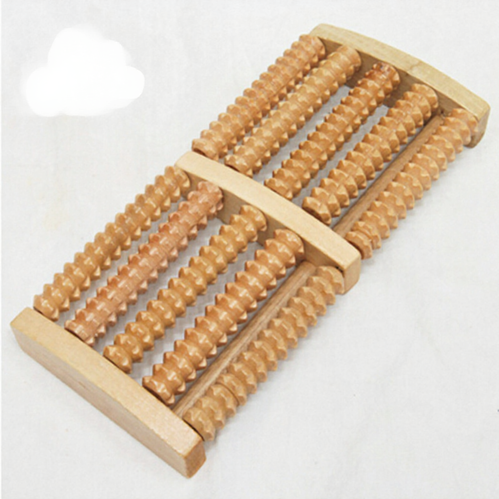 Bmpeic 5 Gỗ Nguyên Con Lăn Máy Mát Xa Chân Giảm Căng Thẳng Sức Khỏe Trị Liệu Thư Giãn Massage Mới