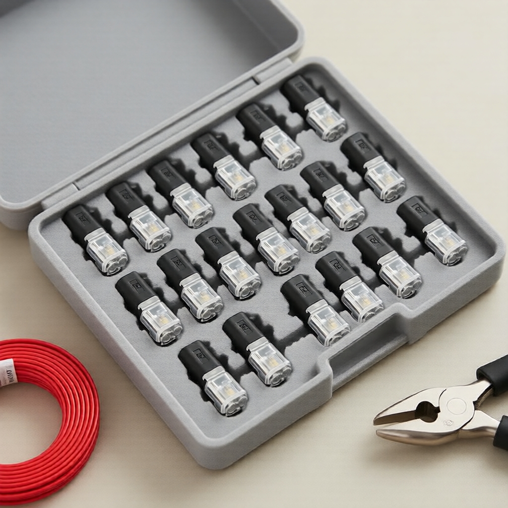 Đầu nối cắm 2 chấu 2 chiều không tước dây, tiếp xúc đồng, cho dây AWG 18-22 nối nhanh