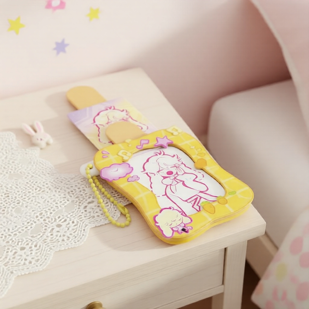 Móc khóa kem que thỏ ALNST Acrylic, dòng blind box, hàng chính hãng, charm kéo ra