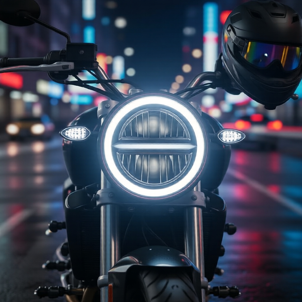 Đèn pha LED Projector 7 inch phổ thông kèm đèn ban ngày cho Harley Touring