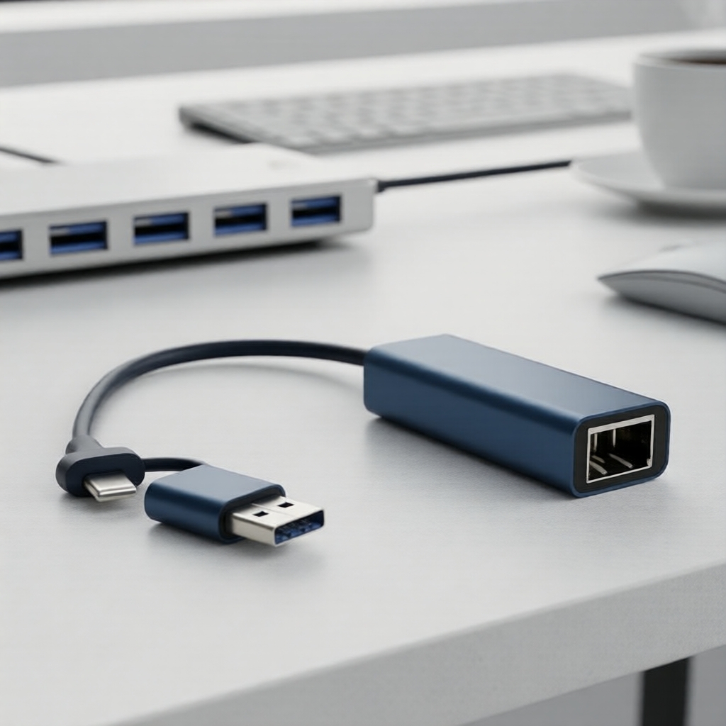 Bộ chuyển đổi Hub 2-trong-1 USB 3.0/Type-C 1000Mbps sang 2.5G RJ45 Ethernet LAN cho Laptop