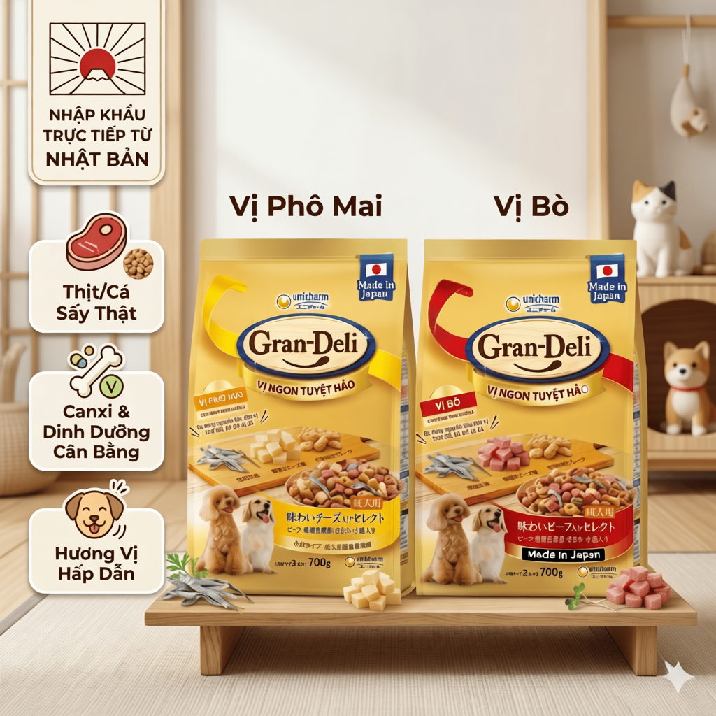 Hạt cho cún từ Nhật Bản Gran Deli siêu topping