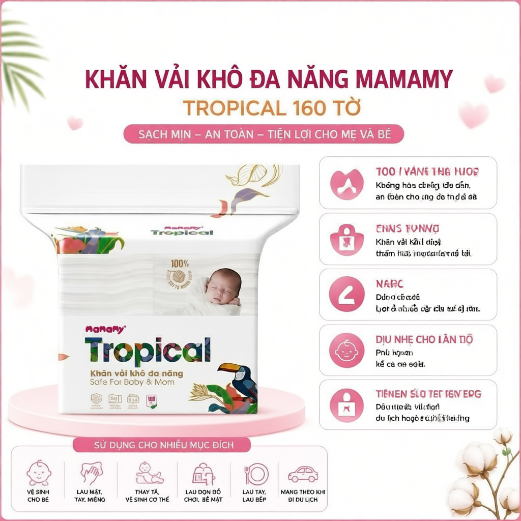 KHĂN VẢI KHÔ ĐA NĂNG MAMAMY TROPICAL