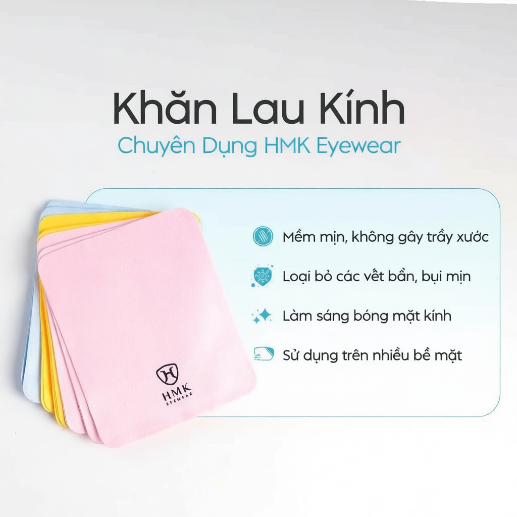 [MÀU NGẪU NHIÊN] Khăn Lau Kính Đa Năng HMK Eyewear Chuyên Dụng Mềm Mịn, Lau Mắt Kính, Lau Laptop