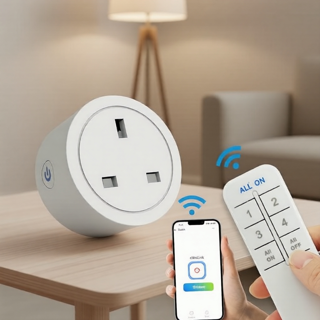 EWELINK 1 Bộ Ổ cắm thông minh Bluetooth 2.4G RF, Công tắc điều khiển từ xa phích cắm UK