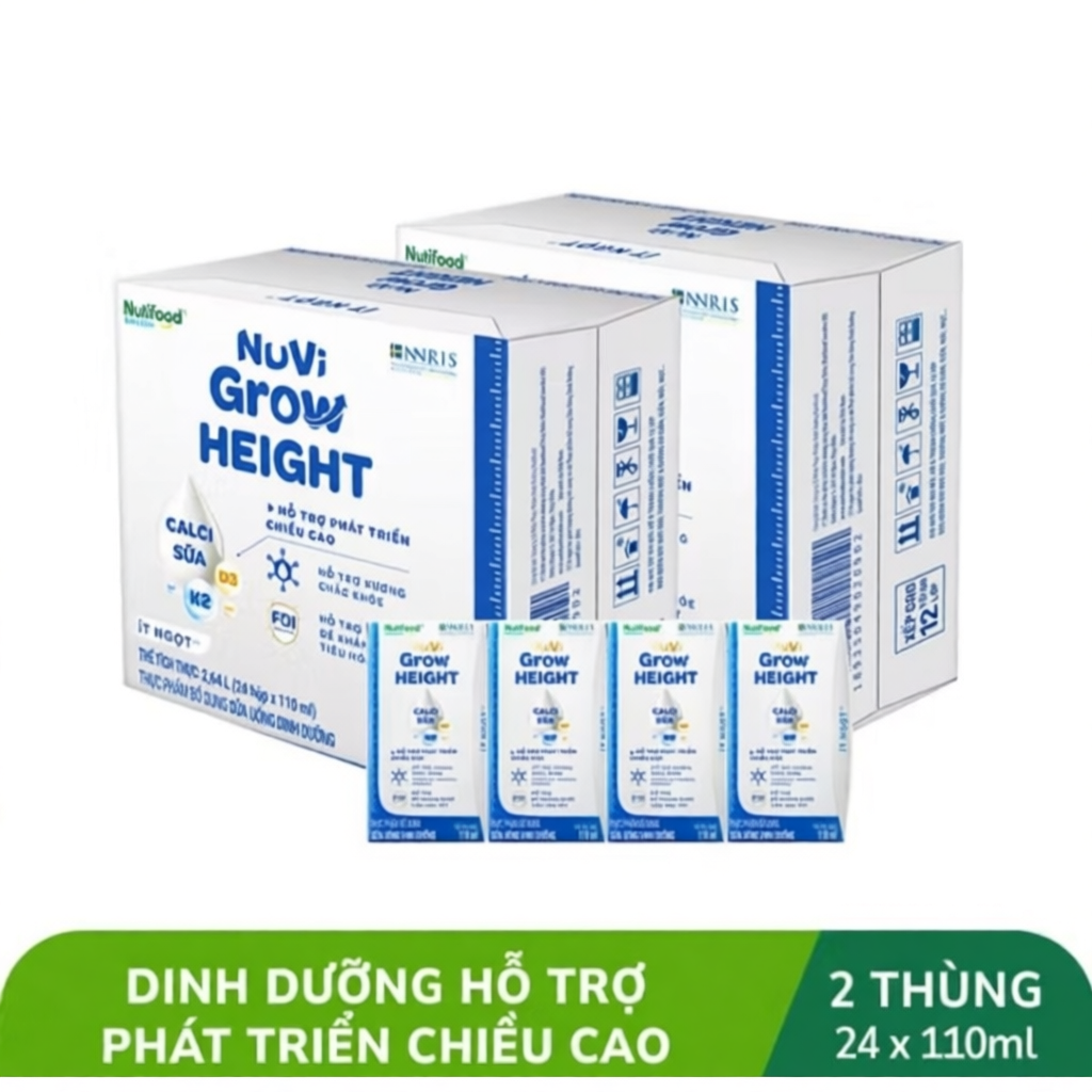 COMBO 2 Thùng sữa Nuvi Grow 110ML Nutifood (trên 1 tuổi)