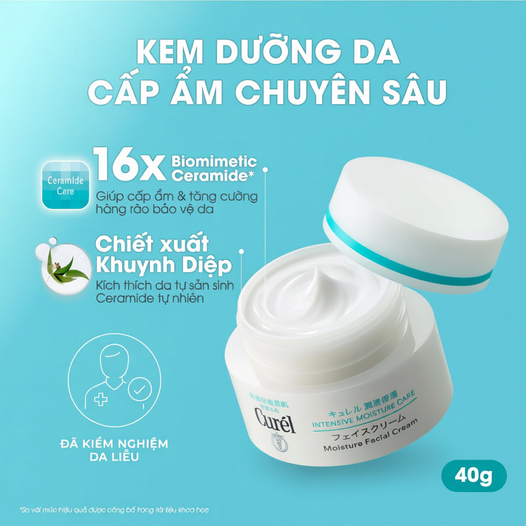 Cấp Ẩm Chuyên Sâu - Kem Dưỡng Da Curel Intensive Moisture Care Intensive Moisture Cream 40g