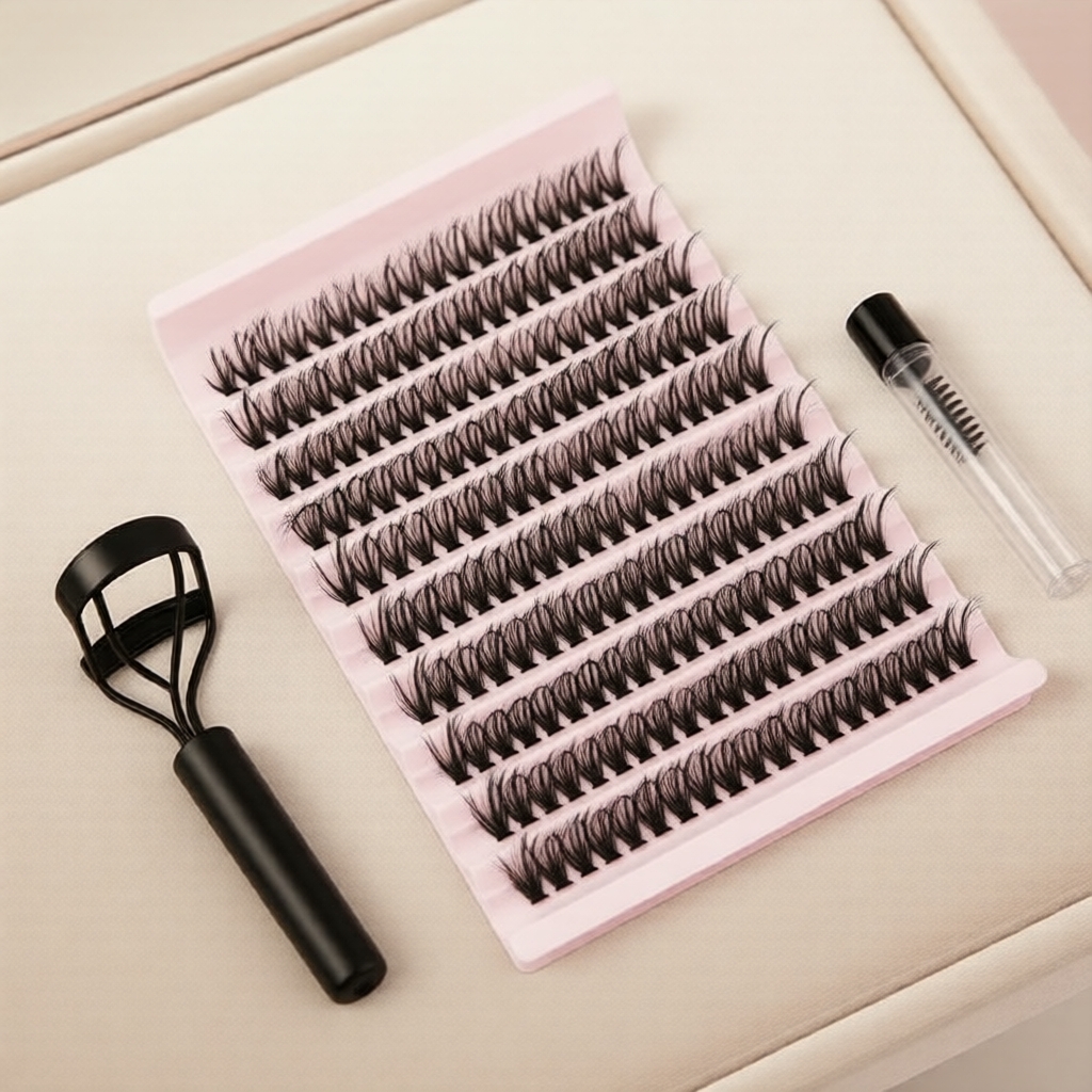 Cụm Lông Mi Cụm Wispy Cong Chữ D 200 Cái 8-16mm Nối Mi DIY