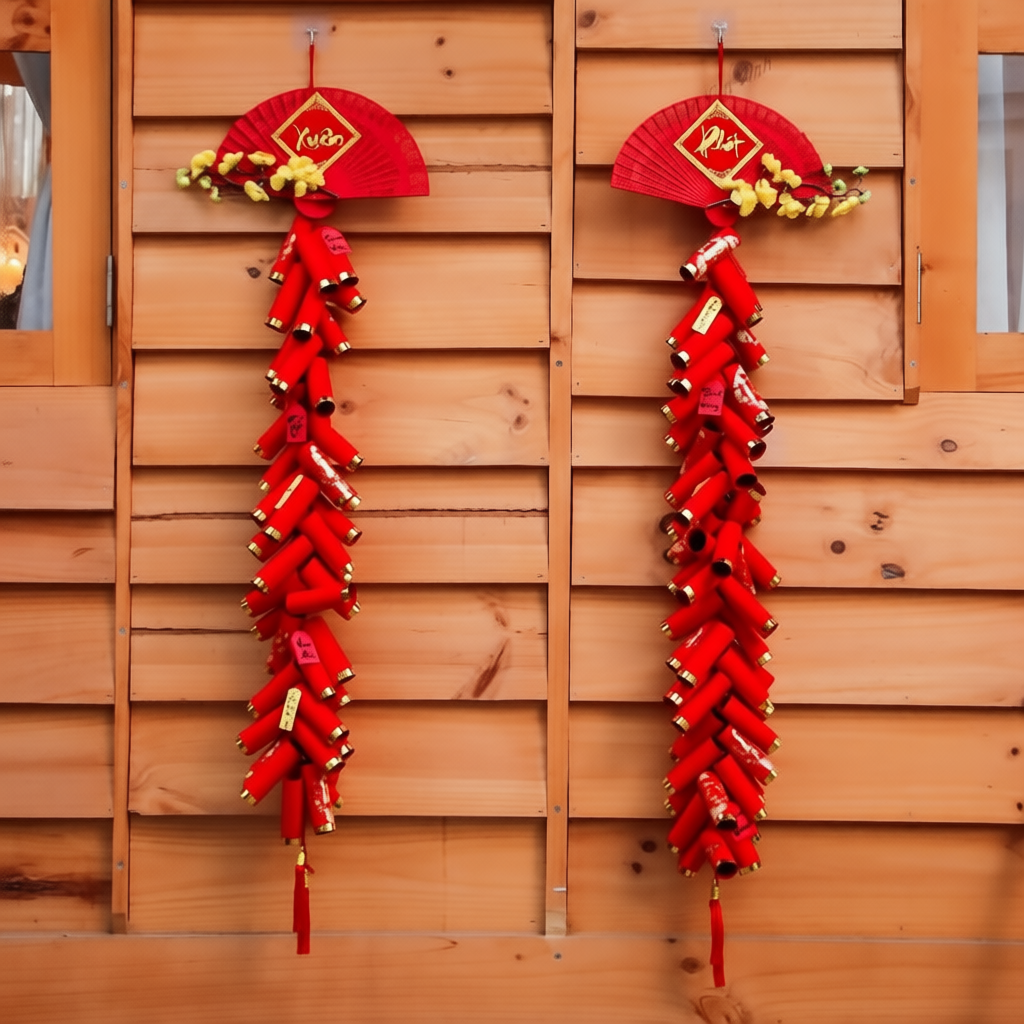 Chùm Pháo Giấy Mô Hình PG03 Dài 130cm Trang Trí Decor Tết