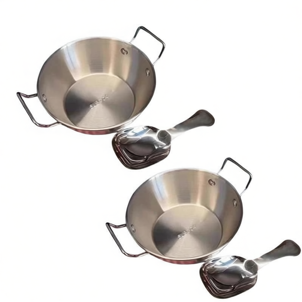 Nồi Nấu Ăn Mini Inox Phong Cách Hàn Quốc Quai Chống Nóng Không Kèm Nắp