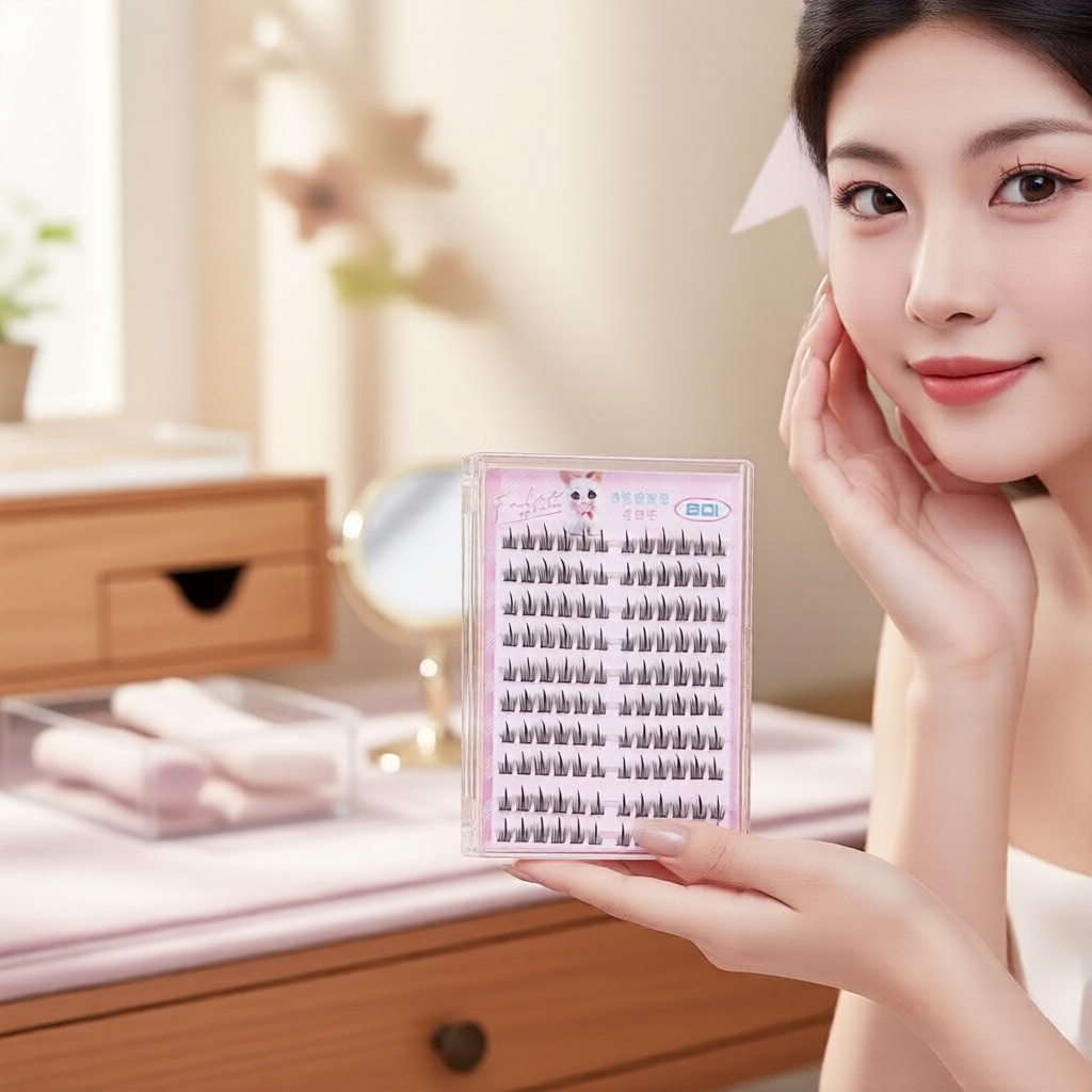 GECOMO 5D Lông Mi Giả Cong 5D - Không Keo, 10 Hàng, Dày Và Dài, Sách Mi Có Thể Tháo Rời