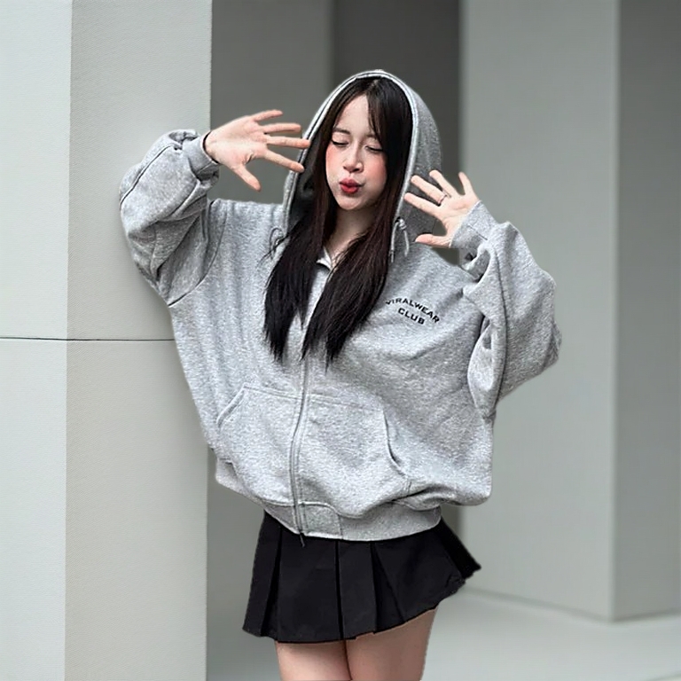 Áo Nỉ Hoodie Zip Có Mũ Nam Nữ Form Rộng Khóa Kéo Dày Dặn Thời Trang