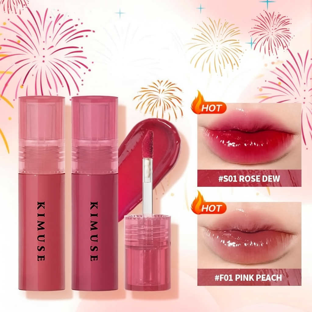 Bộ 2 son bóng Kimuse Dưỡng Ẩm Lâu Dài