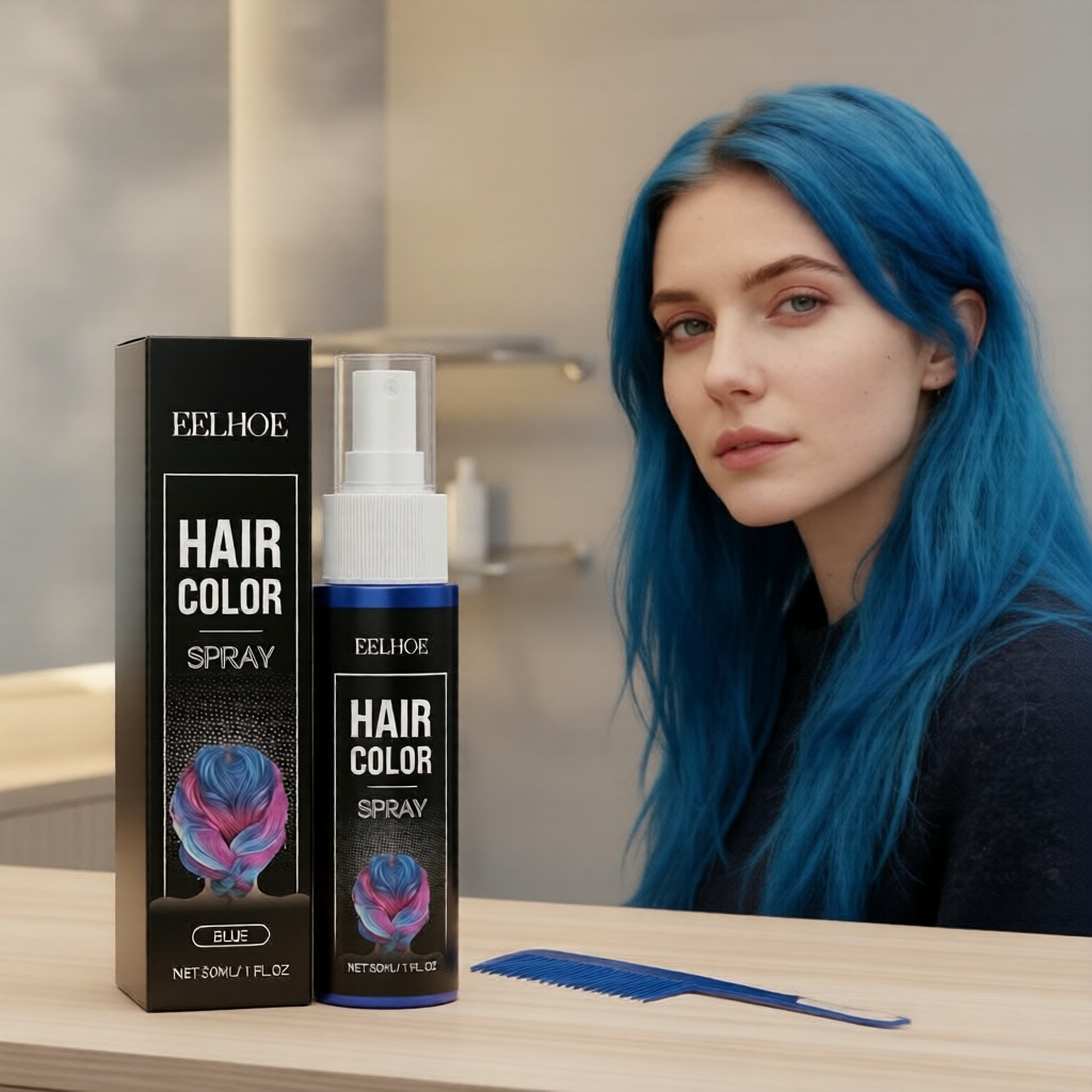 Xịt Tóc Xanh Chàm 30ml với Tinh Dầu Khuynh Diệp, Công Thức Rửa Nhanh