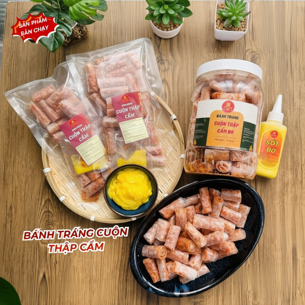 Bánh Tráng Cuộn Tiger Food Đặc Sản Long An - Nhiều Vị Tùy Chọn