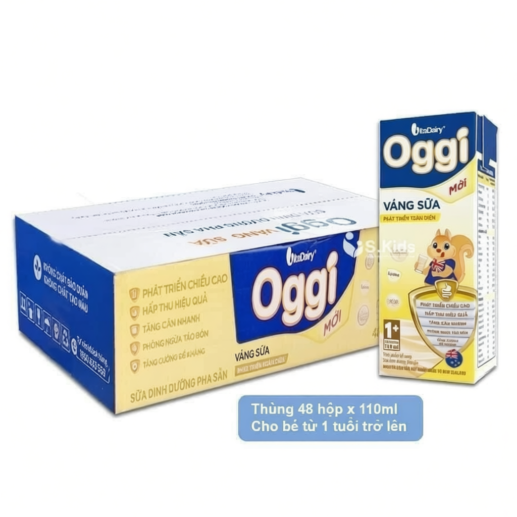 Thùng Sữa Bột Pha Sẵn Oggi Vani 110ml 48 hộp
