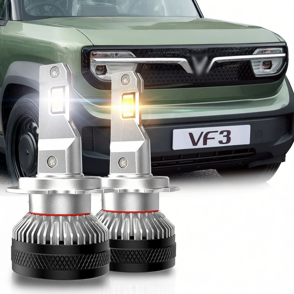 Tuffoo 2 Bóng Đèn Cos Pha LED VF3 H7 Chùm Thấp Cao - Trắng 6000K / Trắng ấm 4300K - 50W 22000LM