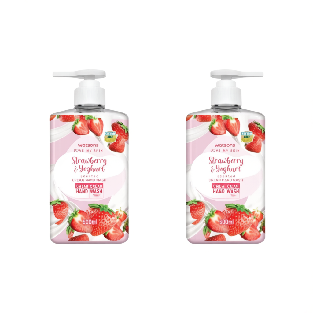 Kem Rửa Tay Watsons Love My Skin Strawberry Yoghurt Scented Cream Hand Wash 500ml