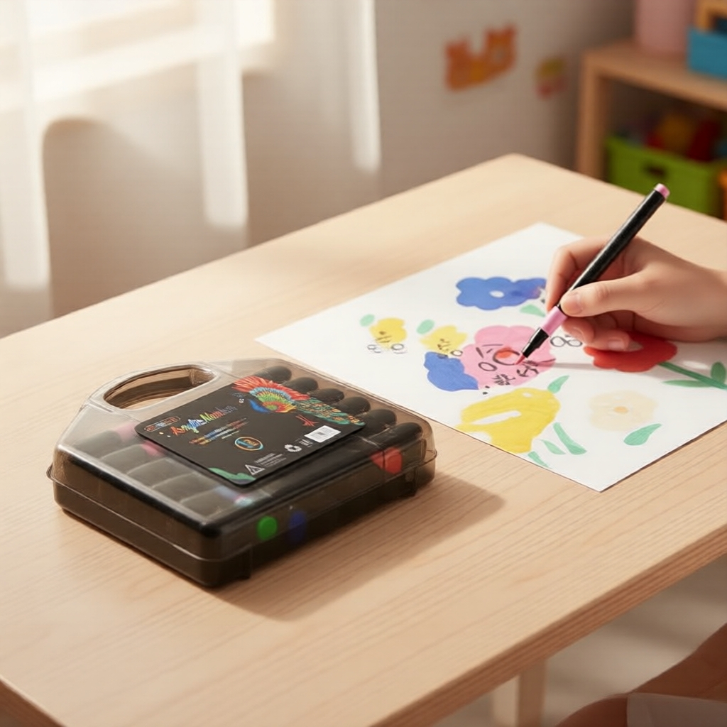 Bút dạ acrylic 36/48/80 màu, ngòi mềm, bộ tô màu xếp chồng cho bé vẽ graffiti & DIY