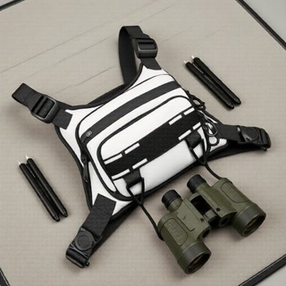  Túi đeo ngực chống nước & túi đeo hông cho nam - Túi đựng điện thoại nhẹ dạng áo vest cho chạy bộ & hoạt động ngoài trời (Trắng)